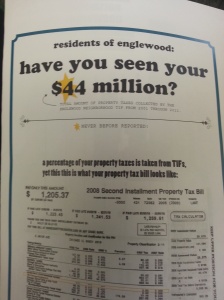 Flier from a recent TIF discussion in Chicago's Englewood community.